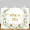 MEHOFOND 7x5ft Miss To Mrs Backdrop White Rose Floral Gold