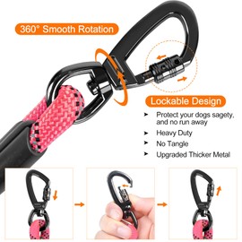 Kdsvakd Rope Dog Lead, Strong Dog Lead With Swivel Lockable Hook And Soft Padded Handle, Durable Dog Leash For Puppy, Small, Medium, Large Dog Camping Walking (Pink A, 16ft)