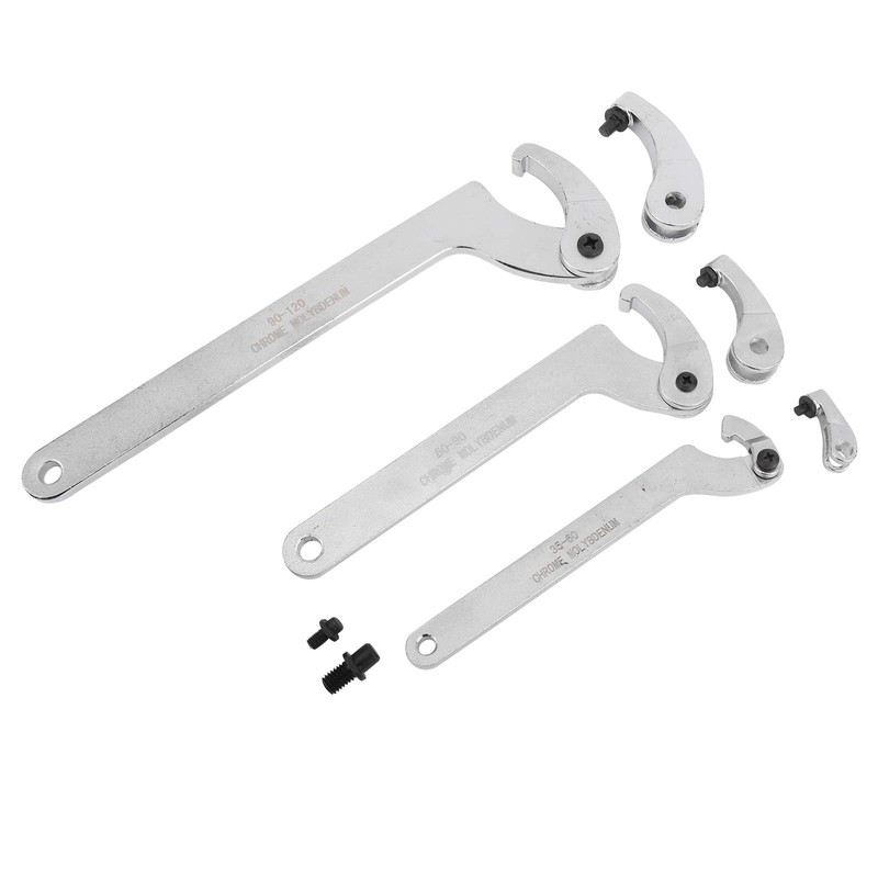 KUNTEC 8PCS Adjustable C Pin Spanner Hook Wrench Tool Set,