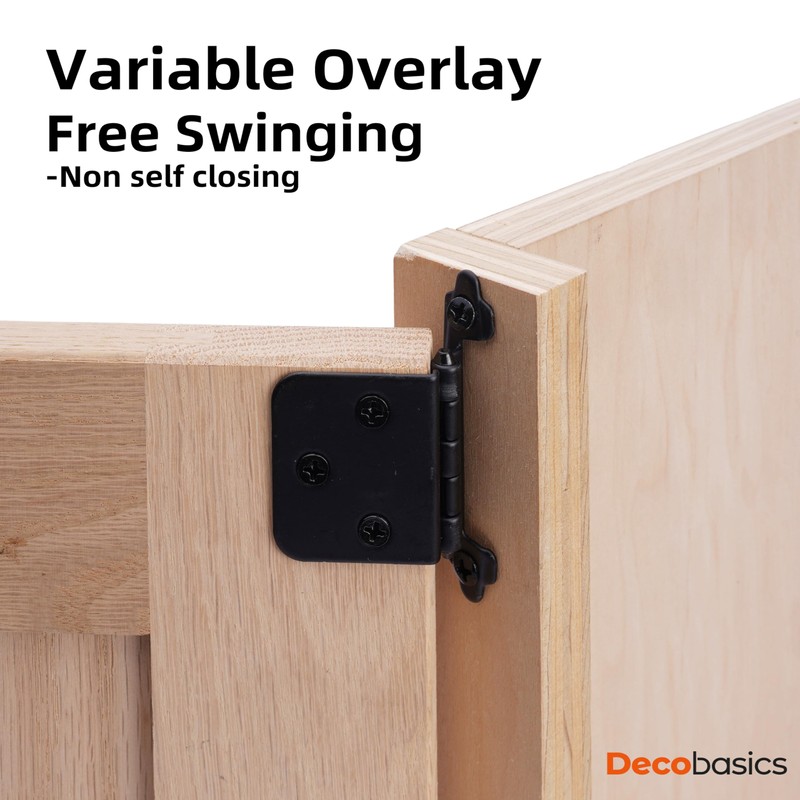 DecoBasics (25 Pairs Pack/50 Pcs) Matte Black, Non Self Closing/Free