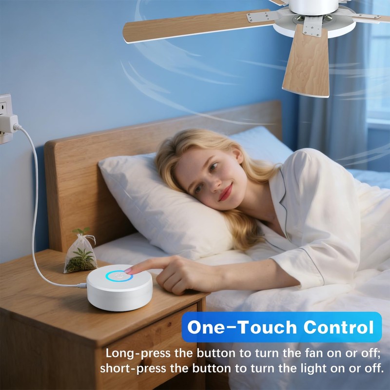 Ceiling Fans with Lights, Flush Mount Ceiling Fan with Remote/APP/Offline