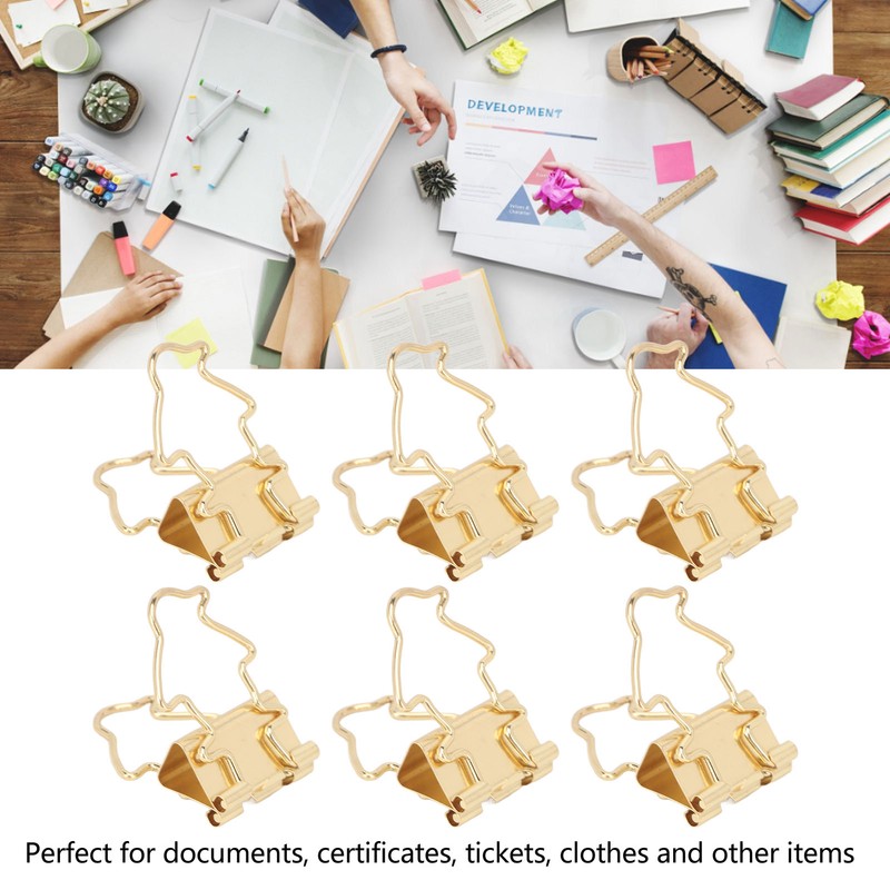 100Pcs Binder Clips Hollow Penguin Shape Sturdy Metal Small Binder