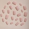 JUSTOTRY 24 Pcs Peach Pink Solid Short False Nails Square