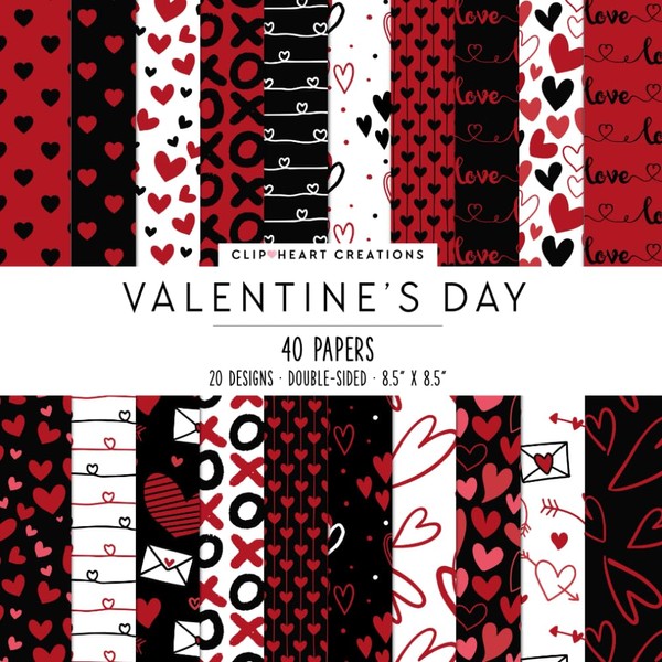 Valentine's Day Scrapbook Paper: Decorative Craft Paper Pack, Craft Card