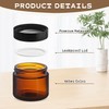 12 Pcs 60g/2oz Amber Glass Jars Empty Cosmetic Containers with
