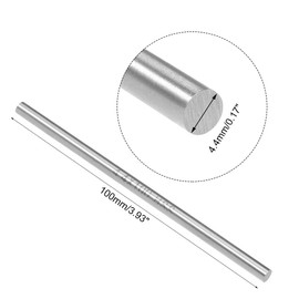 uxcell Round Steel Rod, 4.4mm HSS Lathe Bar Stock Tool 100mm Long, for Shaft Gear Drill Lathes Boring Machine Turning Miniature Axle, Cylindrical Pin DIY Craft Tool, 5pcs