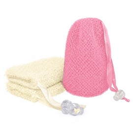 3 bolsas de jabón, bolsa de jabón exfoliante, bolsa de jabón exfoliante, bolsa de jabón, bolsa con cordón, exfoliante para baño o ducha (tres colores 