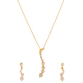 Touchstone Gold Plated Zigzag Pendant Set for WomenFGPSL121-01A-Y_Aug'22