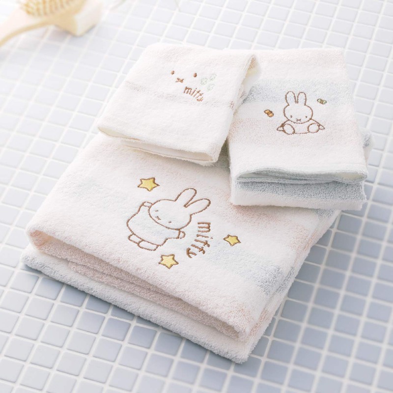 Nishikawa 228724902 Miffy Towel Gift Set, 8.7 x 9.8 x