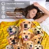 Golden Retriever Dog Fleece Blanket,Super Soft Dogs Flannel Blanket Throw,Golden