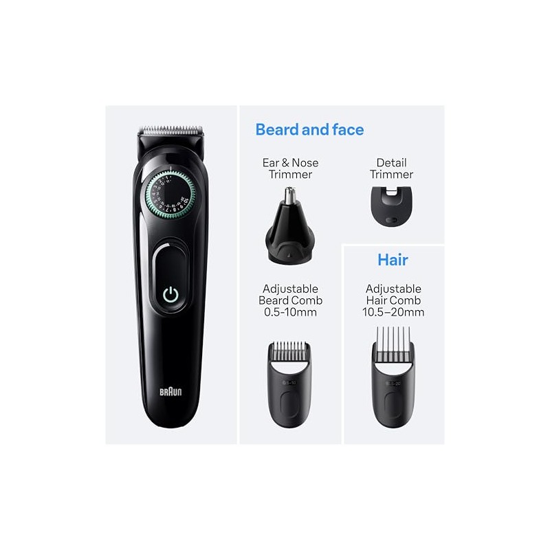 BRAUN Kit All-In-One Series 3, Recortadora de Barba, Nariz. Orejas