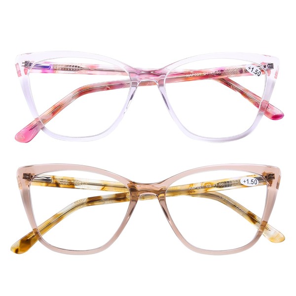 AQWANO Stylish Cat Eye Computer Reading Glasses Designer Blue Light