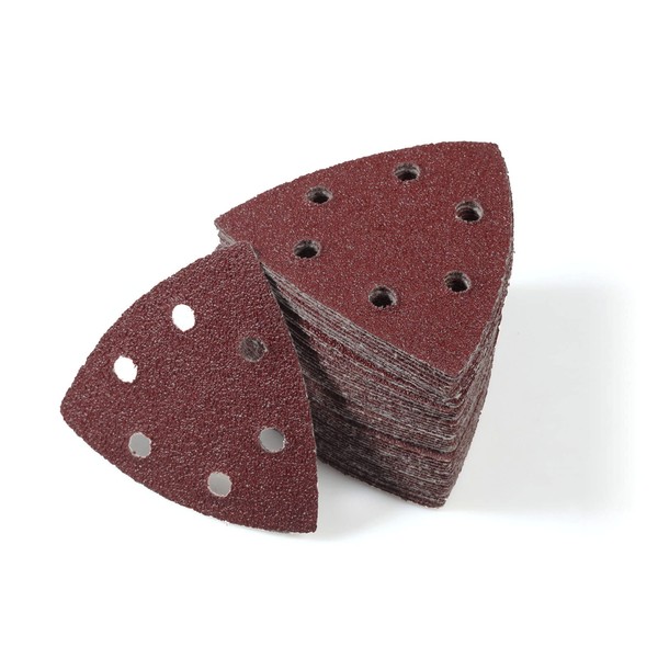 LEONTOOL 50 Pcs Triangle Sanding Pads 40 Grit 3-1/2 Inches