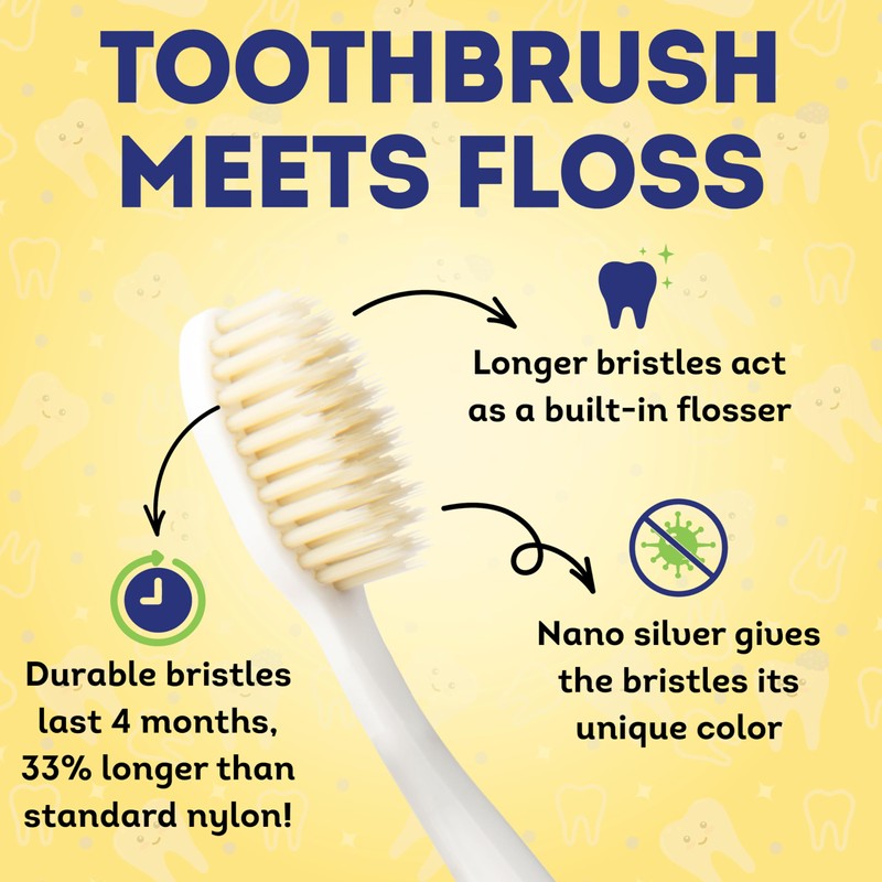 MOUTHWATCHERS Soft Flossing Toothbrushes for Kids, Pink, Ultra Clean Manual