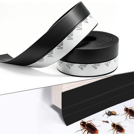 Guardapolvo para Puerta Exterior 5M/16Ft, Cubrepolvo para Puertas, Guarda Polvo para Puerta, Burlete para Puerta de Casa para Baño, Ventanas para Estorbabar de Agua/Insectos/Aire/Poco Ruido(Negro)