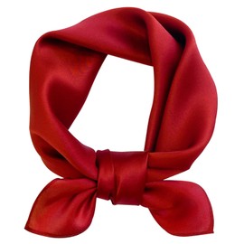 Hioyiwse Satin Square Neck Scarf for Women - Solid Color Scarf/Handkerchief - 23.6x23.6 Inches