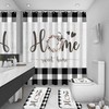 FZDHHY Black and White Shower Curtain Set Home Sweet Home