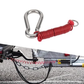 dawfall 1 PC Car Trailer Cable with 3.14In x 1.57In Metal Hook, Waterproof Durable Vehicle Towing Wire for Camper, Universal Heavy Duty Emergency Safety Rope Replacement for Truck SUV Car (Red)