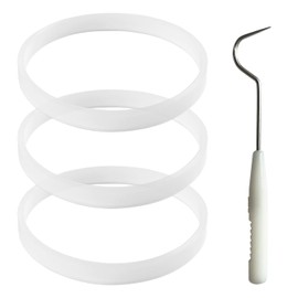 3 Pack Rubber Gaskets Replacement，BEBEEPOO Rubber Gaskets 3.94 inch Sealing Gaskets White O-Ring Replacement Parts for Ninja Blender CT680 BL456-30 BL681A BL682,blender base and blade are 7 fins.