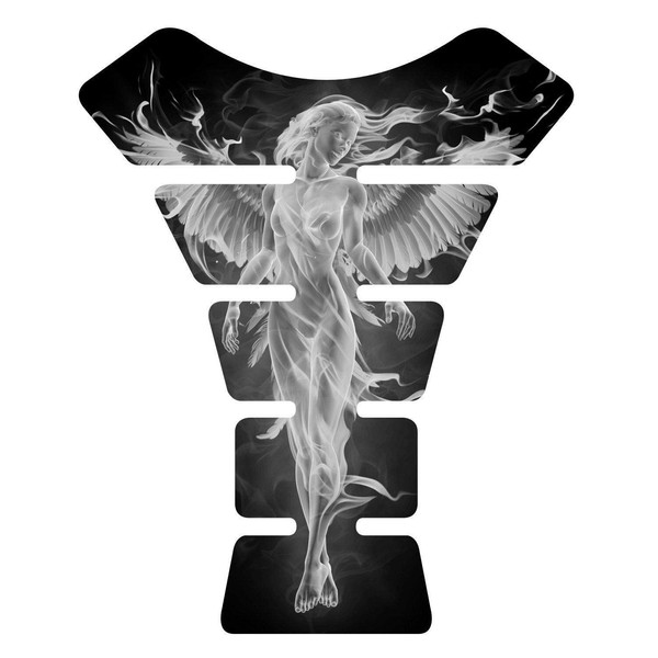 Angel Flaming Fire White Motorcycle Sportbike Tank pad Protector Guard Decal Sticker