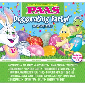 PAAS Deggorating Party Easter Egg Decorating Kit – Fun for the Whole Family with 9 Kits, Stickers, Glitter, and More for Creative Easter Egg Designs