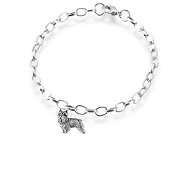 D6 Yorkshire Terrier Dog fine lead free English Pewter charm on a belcher link chain anklet bracelet