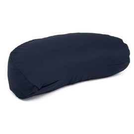 Bodhi Meditation Cushion Half Moon Mini | Yogi Moon Eco | 100% Organic Cotton Cover | Yoga Cushion Crescent Shaped with Buckwheat Filling | Crescent Moon Cushion for Yoga & Meditation | Dark Blue