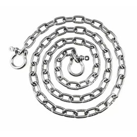 US Stainless Stainless Steel 316 Anchor Chain 1/4" (6.3mm) by 6' with shackles