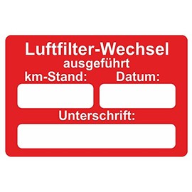 Car Service Sticker / Inspection Sticker 60 x 40 mm – Pack of 250 – Various Designs (Air Filter Change)