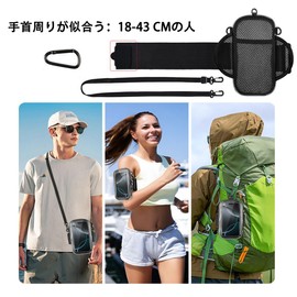 Wangyue Running Pouch, Smartphone, Arm Pouch, Running, Smartphone, Armband, For Arms/Wrists, Waterproof, Lightweight, Large Screen Smartphone Compatible, Outdoor, Sports, Work, Commuting, Unisex