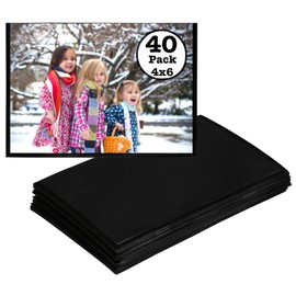 Iconikal 40-Pack Magnetic Picture Frame Photo Sleeves for 4x6 Pictures Easy Slide-in Display Pockets for Refrigerator & Metal Surfaces - Durable Filing Cabinet & Memo Holders