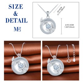 MicLee Locket Photo Necklace for Women Girl 925 Sterling Silver Round Openable Memory Locket Pendants with Hollow Butterfly Engraving Creative Heart Zircon Necklaces
