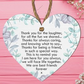 Thank You for the Laughter Heart Plaque | Sentimental Friendship Gift | Best Friends Forever Keepsake | Thoughtful Wall Hanging Decor