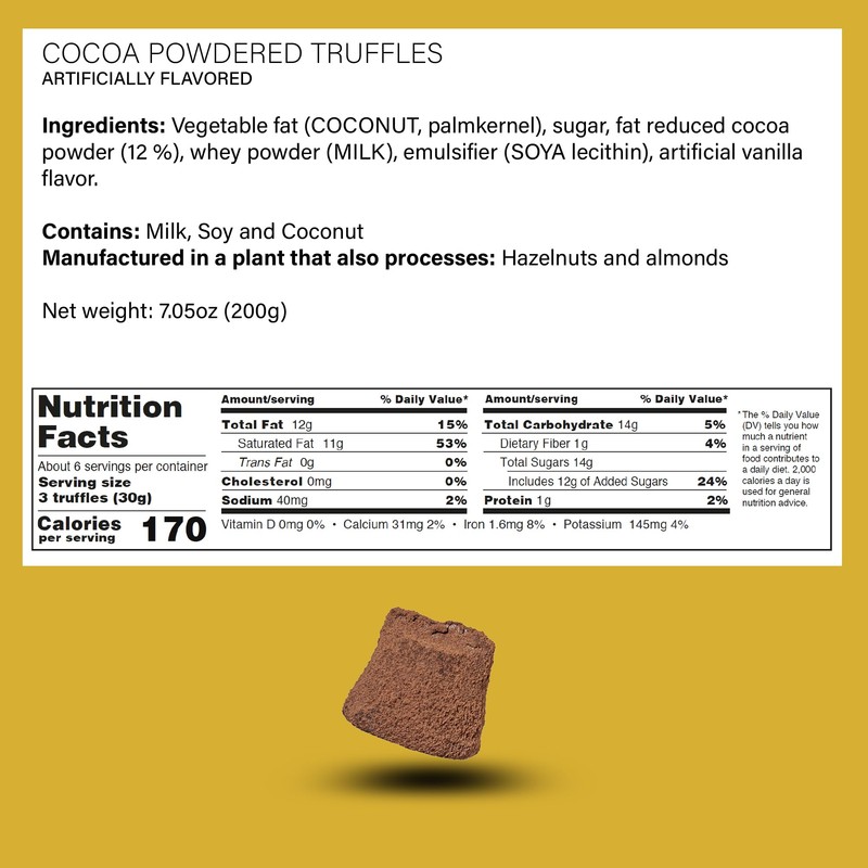 Swedish Truffles with Fine Cocoa.