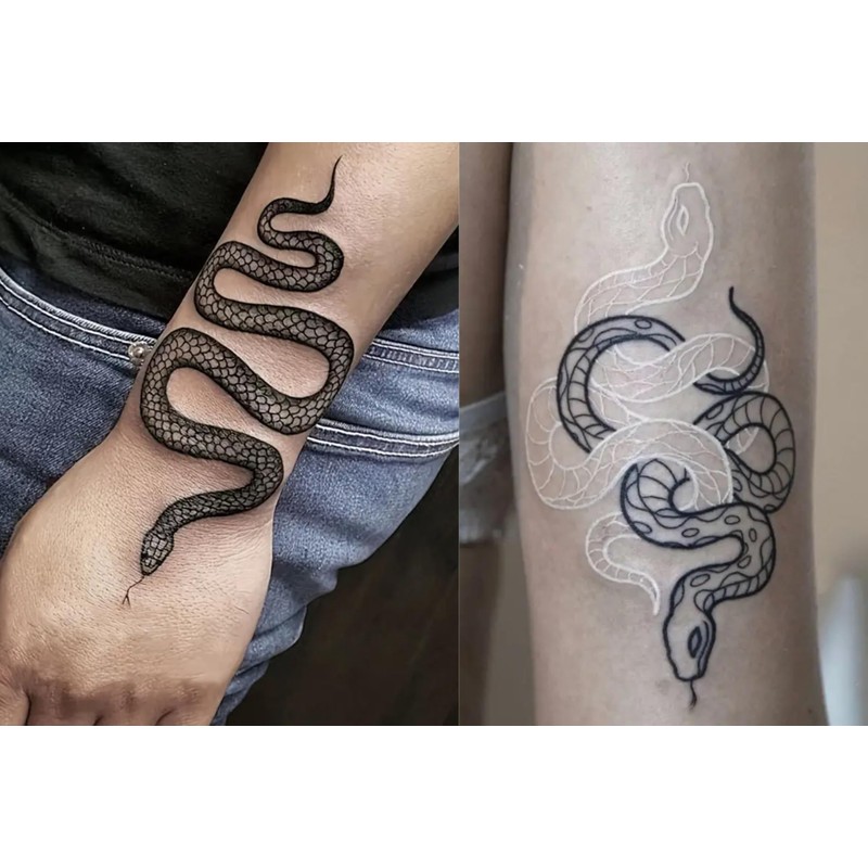 Entwined Black & White Snakes (3.9 x 5.1 in) +