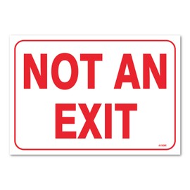 (2-Pack) Not an Exit Sign, 10 X 7 Inch Self-Adhesive Vinyl Sticker