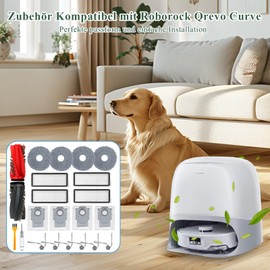 Bibemorol Zubeh?r Ersatzteil f1r Roborock Qrevo Curve/f1r Roborock Qrevo Edge Staubsauger, 1 Paar Hauptb1rste, 4 Hepa Filter, 4 Staubbeutel, 4 Wischpads, 6 Seitenb1rsten, 1 B1rste, 1 Schraubendreher 22 St1ck