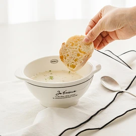 Decoview Petit Lettering Soup Bowl, Black / 데코뷰 쁘띠 레터링 스프볼, 블랙