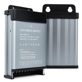 KSIBNW Trasformatore LED 24V 400W Driver, Alimentatore Impermeabile IP44 LED Transformer AC 220V a DC 24V 16,6A Trasformatori Interruttore Esterno Adattatore Tensione Costante Alimentatoredi Bassa