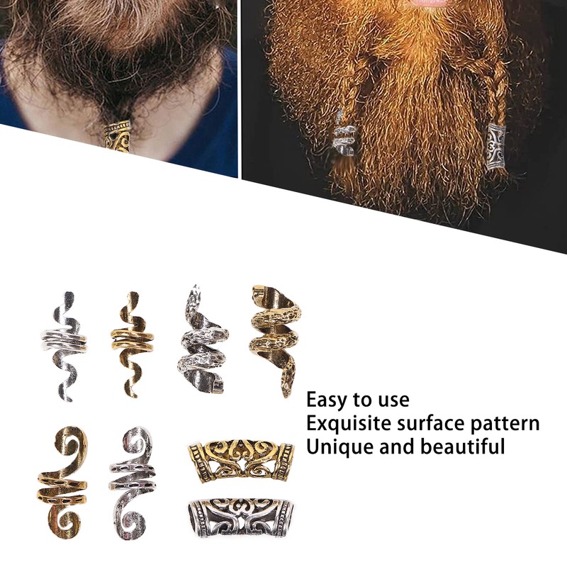 Viking Beard Hair Beads DIY Decorative Hair Braiding Beads for