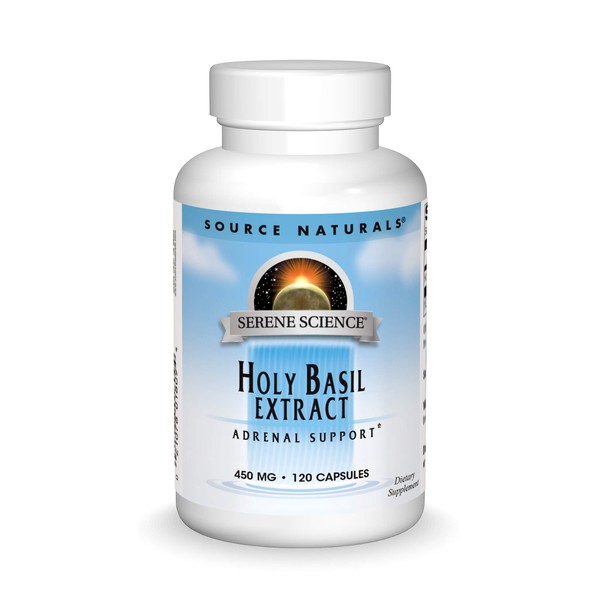 Source Naturals Holy Basil Extract,Adrenal Support 450mg -120 Capsules