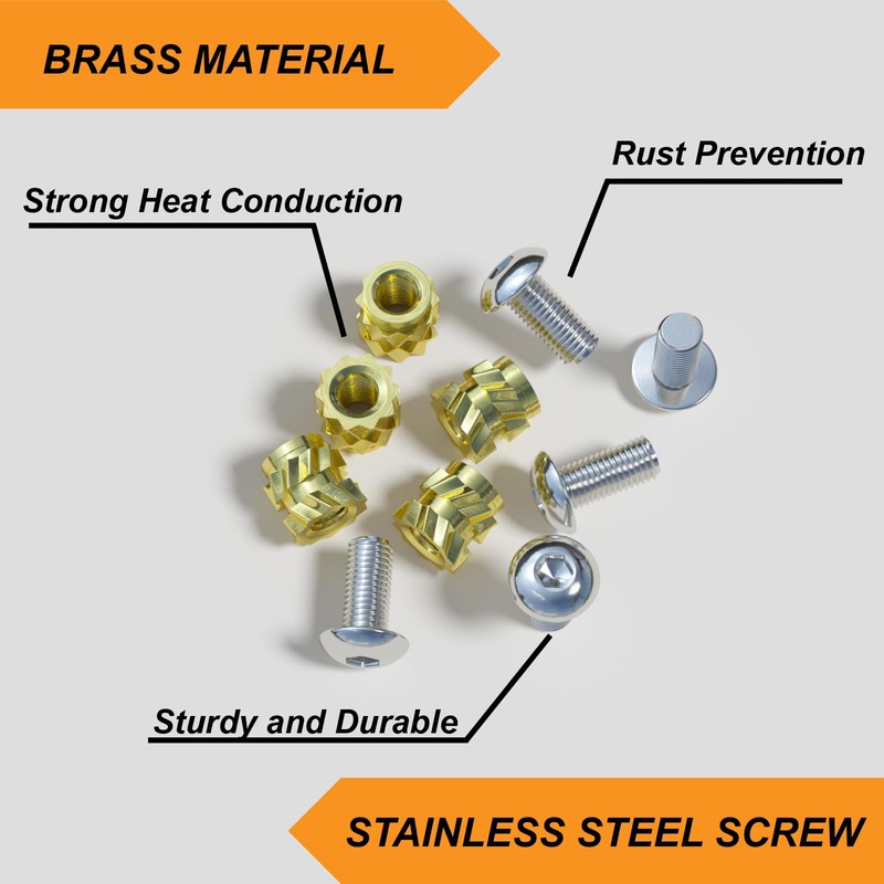 Zuyuee M3 threaded insert, insert nuts and stainless steel screw