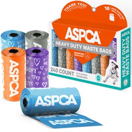 ASPCA Dog Poop Bags, 240 Bags 16 Rolls, Mountain Scent, Hearts Print, Heart Print (AS1000)