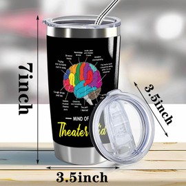 LLKJHGE Theater Gifts Tumbler for Women Men,20 oz Insulated Tumblers with Lid,Musical Theater Drama Gifts Stainless Steel Insulated Tumblers, Theater Actor Gifts (Theater kid)