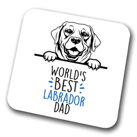 Labrador World's Best Dad Coaster Dog Dad Labrador Dad Friend Funny Gift for Birthday Christmas, Labrador Coaster