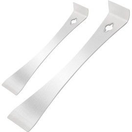 2-Piece 17005 Stainless Steel Pry Bar Scraper Set,7-1/4" & 9-1/4" Flat Pry bar Compact Design Multi-Purpose Tool,Nail Puller Carpentry Tools Pry Tool