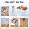 HappyPicnic Picnic Basket for 4, Handmade Wicker Picnic Set with