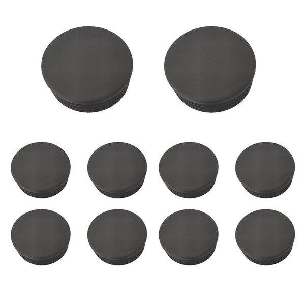 10PCS Round Plastic End Caps 70mm Black Insert Plugs Anti-Slip
