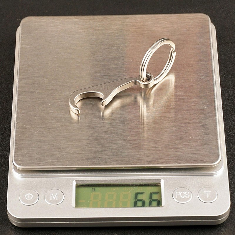 Hamans Titanium Bottle Opener Keychain with Stainless Steel Key Ring