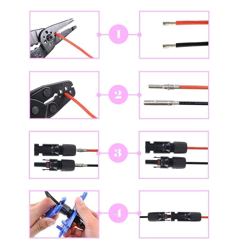 Intckwan Solar Panel Y Plug, Ip67, F/M/M and M/F/F, Solar